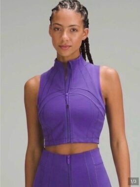 Lululemon Define Crop Full Zip Tank ~court purple~ Size 12 NWT $78 MSRP 🌟